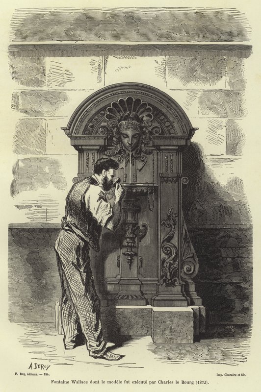 نافورة والاس التي صممها تشارلز أوغست ليبورج ، باريس ، 1872 بواسطة المدرسة الفرنسية