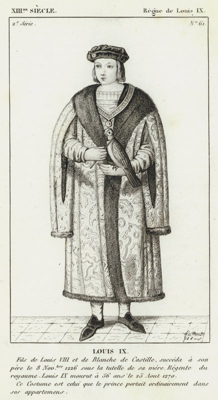 XIII Siecle, Regne de Louis IX, Louis IX (engraving) بواسطة المدرسة الفرنسية