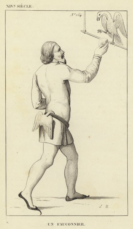 XIV Century، A Falconer (نقش) بواسطة المدرسة الفرنسية