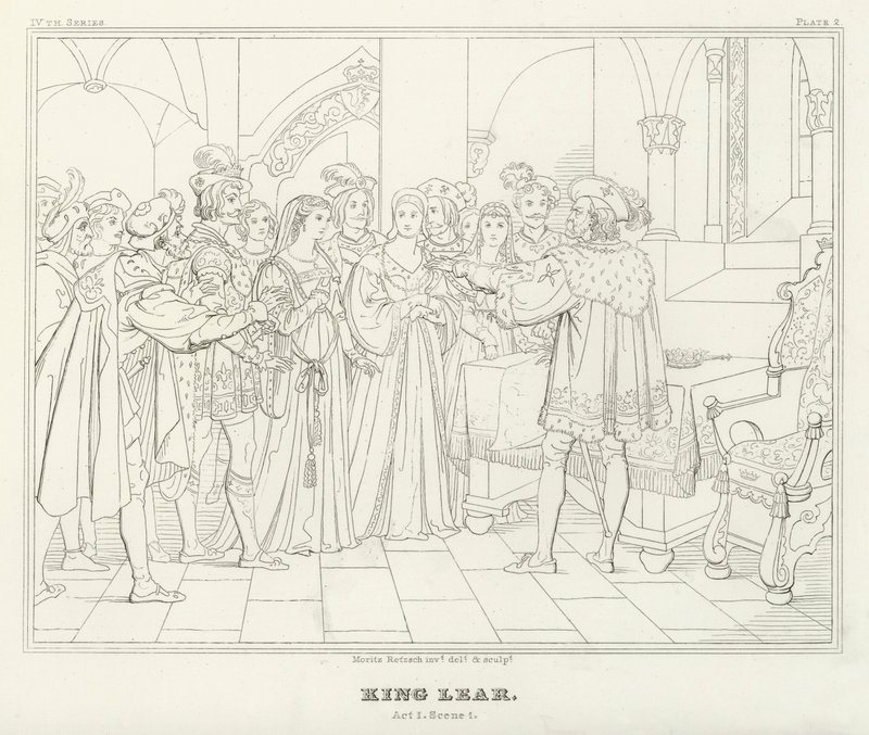 King Lear, Act I, Scene 1 (engraving) بواسطة فريدريش أوجست موريتز ريتزش