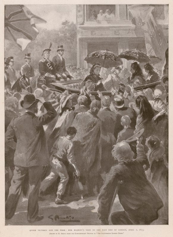 الملكة فيكتوريا والفقراء: الملكة تزور الطرف الشرقي من لندن ، 2 أبريل 1873 (الحفر الضوئي) بواسطة GS (بعد) أماتو