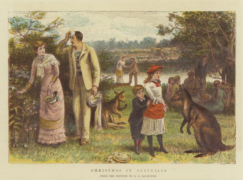 عيد الميلاد في أستراليا (chromolitho) بواسطة جورج جودوين كيلبورن