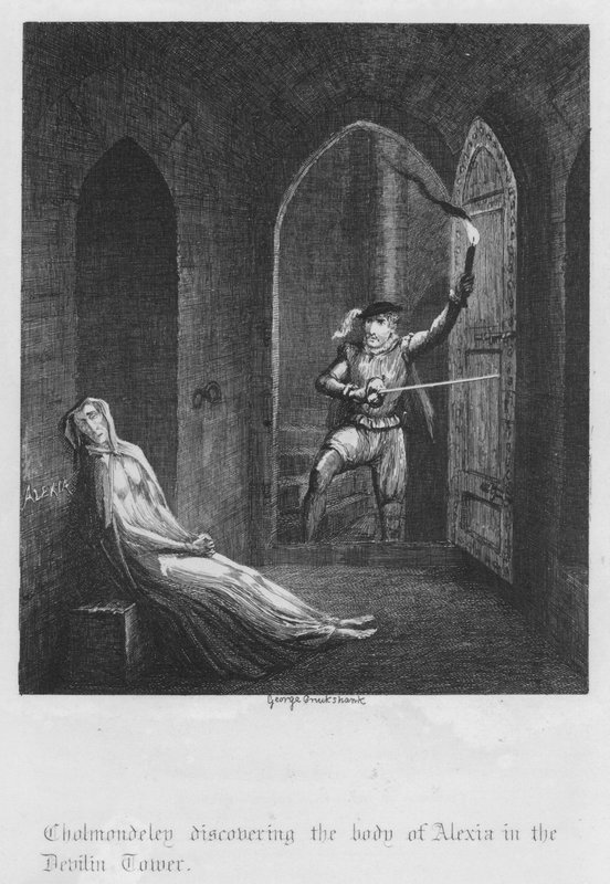 Cholmondeley يكتشف جثة Alexia في برج Devilin (نقش) بواسطة جورج كروكشانك