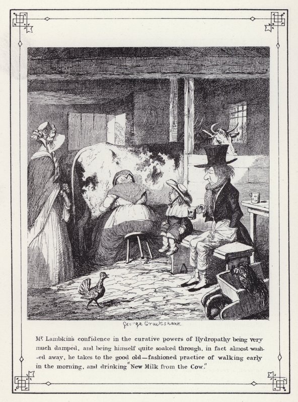 رسم توضيحي لكتاب البكالوريوس الخاص ، أو تقدم السيد لامبكين (جنت) (نقش) بواسطة جورج كروكشانك