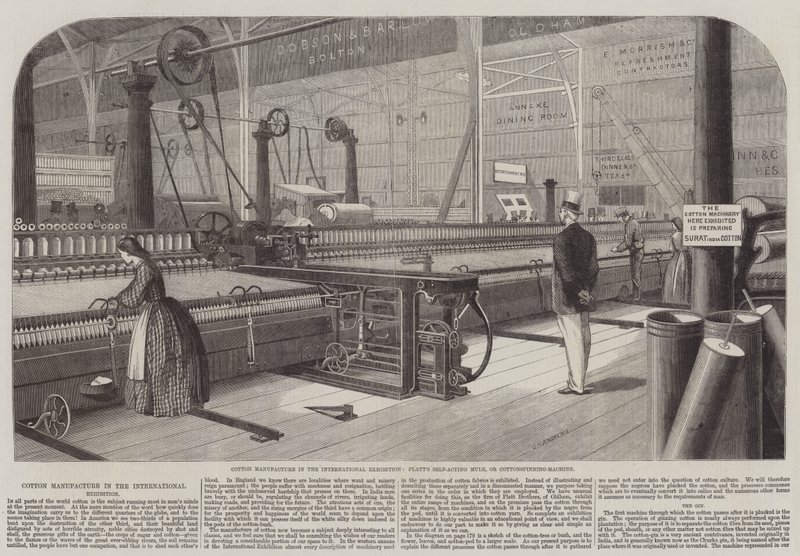 تصنيع القطن في المعرض الدولي ، بغل بلات القائم بذاته ، أو آلة Cottonspinning بواسطة جورج هنري اندروز