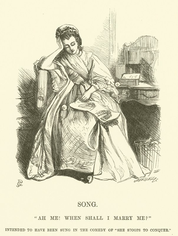 Illustration for Ah Me! When shall I marry me? (engraving) بواسطة جورج جون بينويل