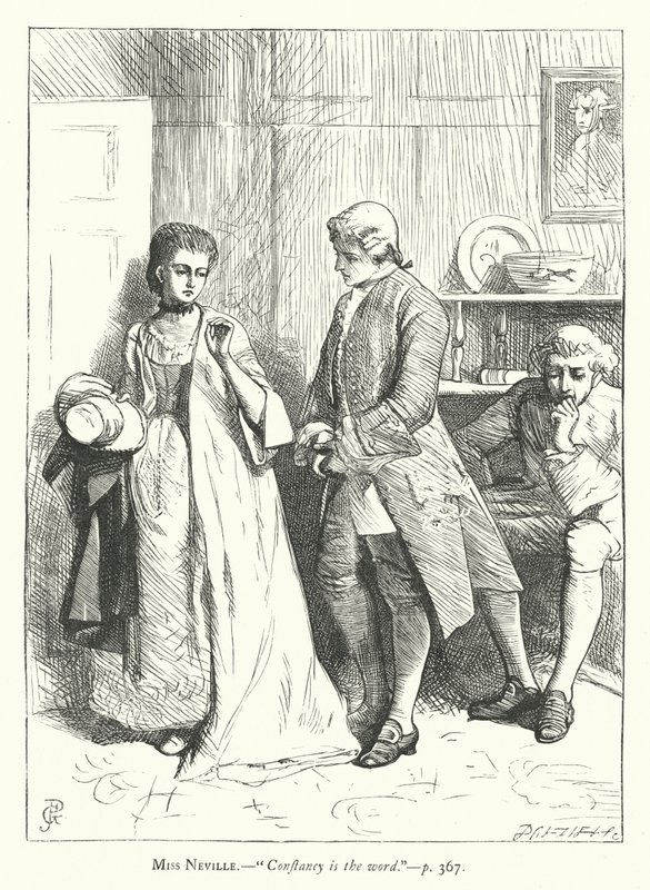 رسم توضيحي لـ She Stoops to Conquer (نقش) بواسطة جورج جون بينويل