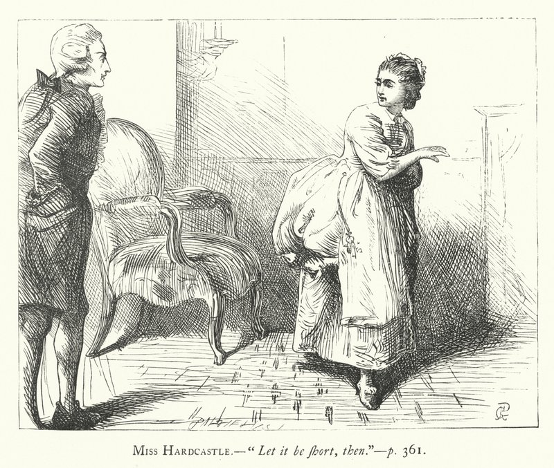 رسم توضيحي لـ She Stoops to Conquer (نقش) بواسطة جورج جون بينويل