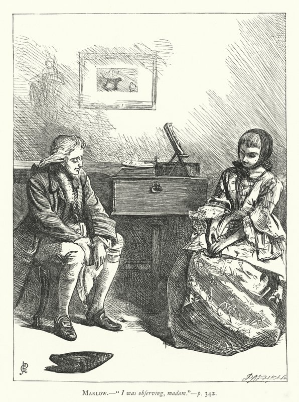 رسم توضيحي لـ She Stoops to Conquer (نقش) بواسطة جورج جون بينويل
