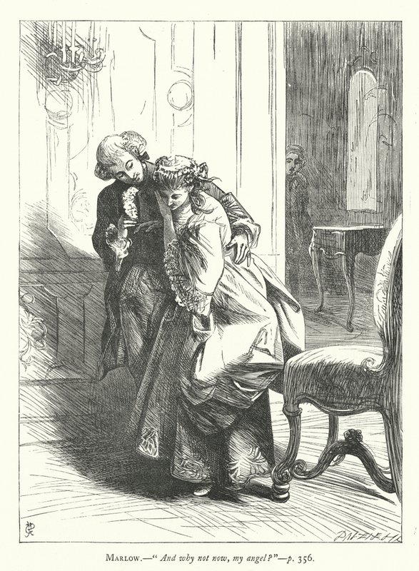 رسم توضيحي لـ She Stoops to Conquer (نقش) بواسطة جورج جون بينويل