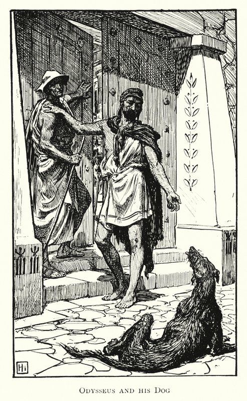 Odyssey: Odysseus and his Dog (engraving) بواسطة جورج بيرسي جاكوم هود