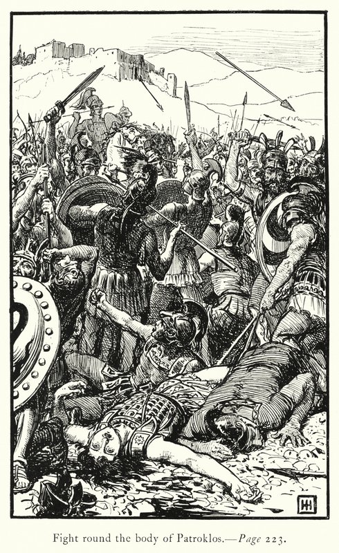 The Iliad: Fight round the body of Patroklos (engraving) بواسطة جورج بيرسي جاكوم هود