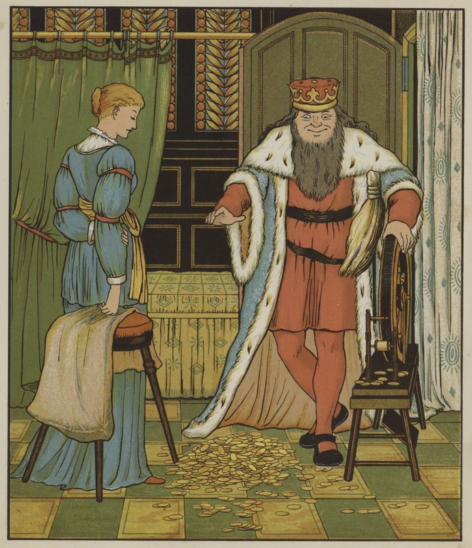رسم توضيحي لـ Rumpelstiltskin بواسطة The Brothers Grimm بواسطة جورج ر. هالكيت