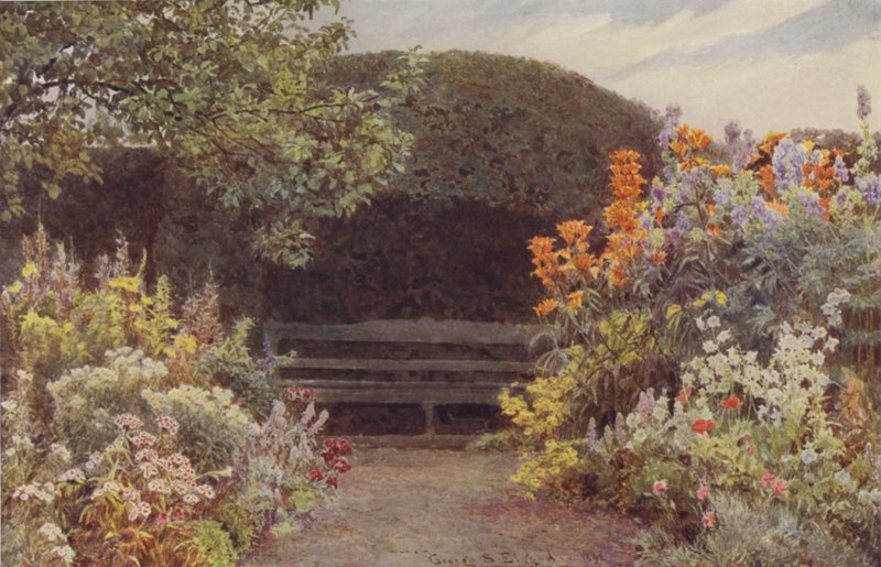 Ramscliffe و Orange Lilies و Monkshood بواسطة جورج صموئيل الجود
