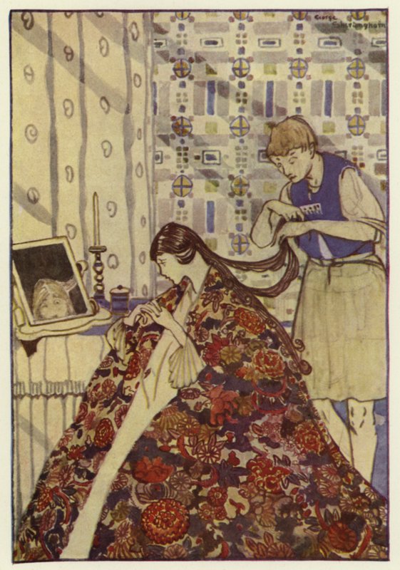 Then he dressed his sister in good clothes, and washed and combed her hair (colour litho) بواسطة جورج شيرينغهام