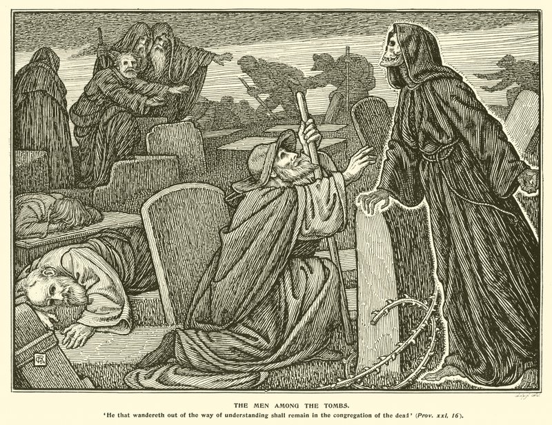 The Men among the Tombs (engraving) بواسطة جورج Woolliscroft Rhead