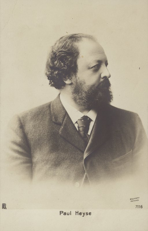 بول هايزه (1830-1914)، كاتب ومترجم ألماني (صورة فوتوغرافية بالأبيض والأسود) بواسطة مصور ألماني