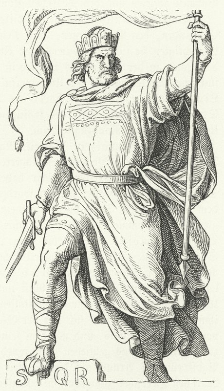 أرنولف من كارينثيا ، ملك إيطاليا المتنازع عليه والإمبراطور الروماني المقدس (نقش) بواسطة المدرسة الألمانية