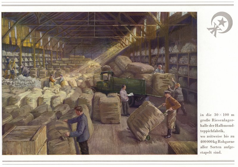 أعمال مصنعي السجاد Halbmond-Teppichfabrik Von Koch Und Te Kock (طباعة حجرية ملونة) بواسطة المدرسة الألمانية
