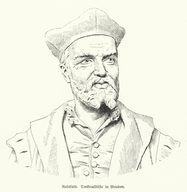 Bust of French author Francois Rabelais in Meudon, France (litho) بواسطة المدرسة الألمانية