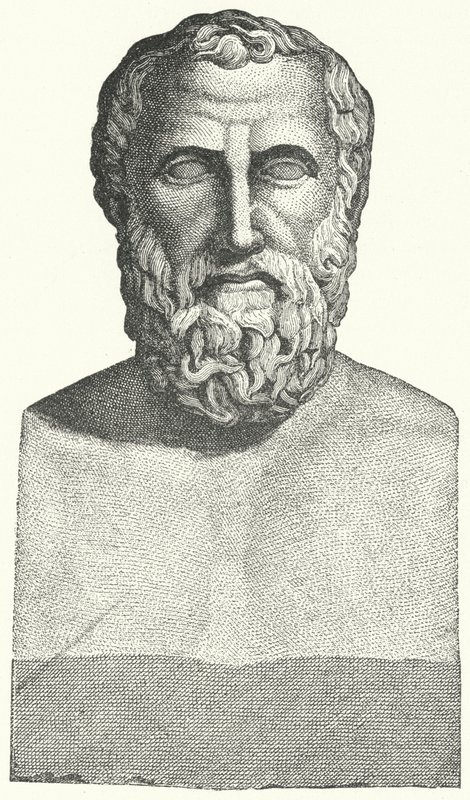 Bust of the Ancient Greek poet Archilochus (engraving) بواسطة المدرسة الألمانية