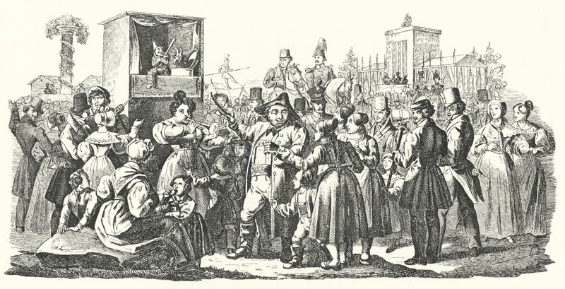 كرنفال في حي شتوتغارت بمدينة كانشتات ، خريف عام 1835 (نقش) بواسطة المدرسة الألمانية