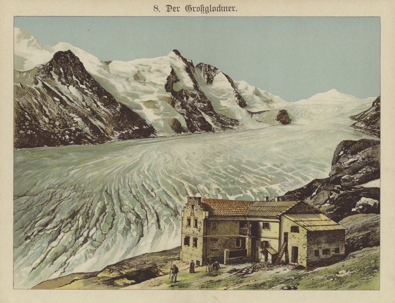 Der Grossglockner (لون ليثو) بواسطة المدرسة الألمانية