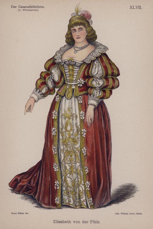 إليزابيث من Palatinate ، من Der Generalfeldoberst بواسطة Ernst von Wildenbruch (color litho) بواسطة المدرسة الألمانية