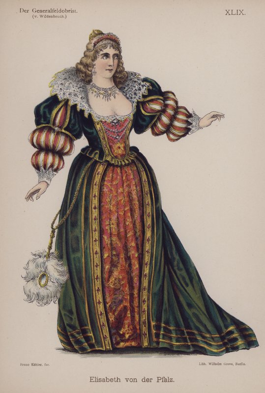 إليزابيث من Palatinate ، من Der Generalfeldoberst بواسطة Ernst von Wildenbruch (color litho) بواسطة المدرسة الألمانية