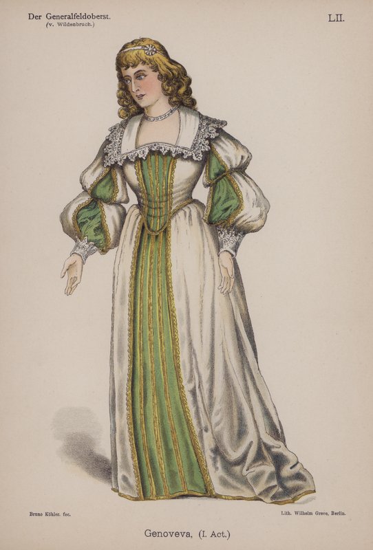 Genoveva, from Der Generalfeldoberst by Ernst von Wildenbruch (colour litho) بواسطة المدرسة الألمانية