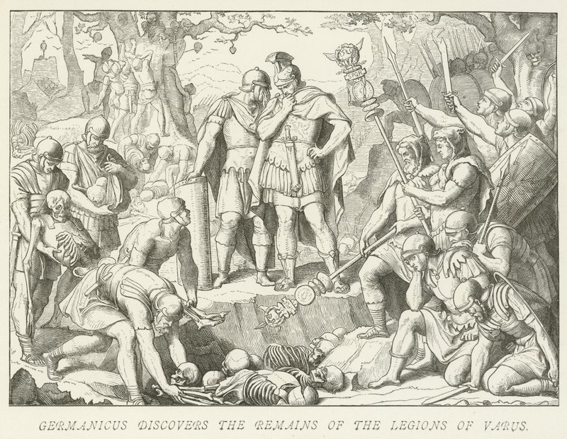 يكتشف Germanicus بقايا جحافل Varus بواسطة المدرسة الألمانية