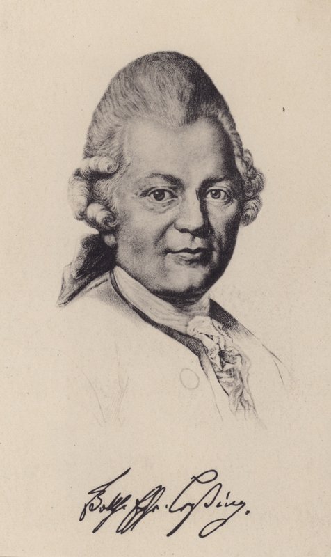 Gotthold Ephraim Lessing ، فيلسوف التنوير الألماني ، كاتب وكاتب مسرحي (ليثو) بواسطة المدرسة الألمانية