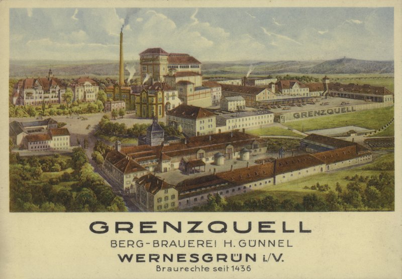 Grenzquell Brewery ، Wernesgrun ، ساكسونيا ، ألمانيا (لون ليثو) بواسطة المدرسة الألمانية