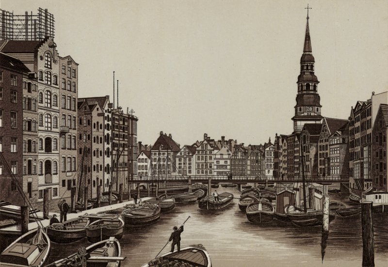 Hamburg: Reimers-Fleet, Reimers Fleet (litho) بواسطة المدرسة الألمانية