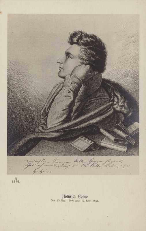 هاينريش هاينه (1797-1856)، شاعر ألماني (طباعة حجرية) بواسطة المدرسة الألمانية