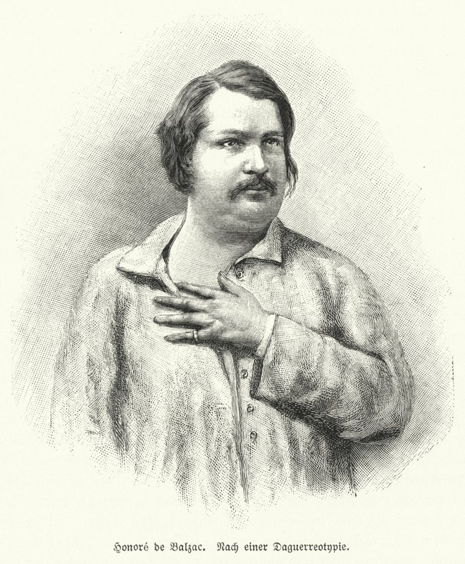 Honore de Balzac ، الروائي والكاتب المسرحي الفرنسي (ليثو) بواسطة المدرسة الألمانية