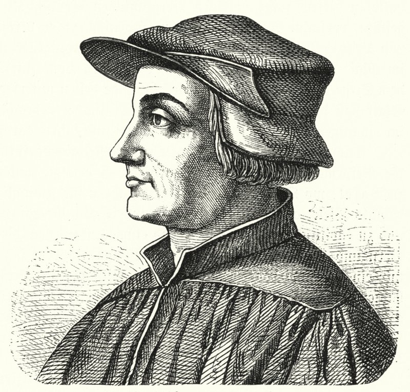 Huldrych Zwingli ، شخصية قيادية في الإصلاح في سويسرا (نقش) بواسطة المدرسة الألمانية