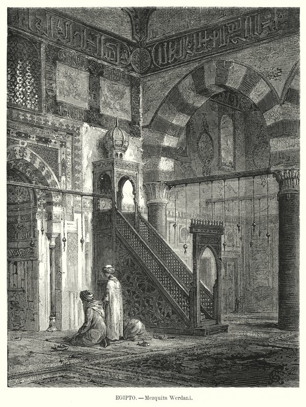 داخل مسجد الأمير التنبغة المريداني ، القاهرة ، مصر (ليتو) بواسطة المدرسة الألمانية
