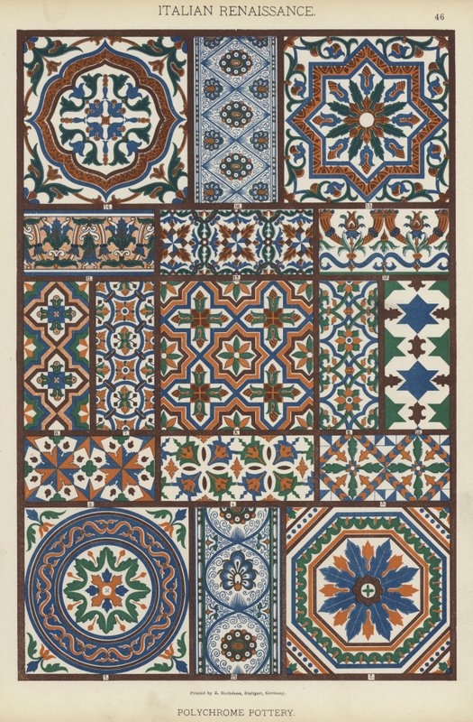 عصر النهضة الإيطالية ، فخار متعدد الألوان (لون ليثو) بواسطة المدرسة الألمانية