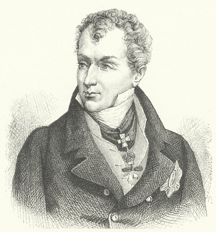 Klemens von Metternich ، أمير Metternich-Winneburg ، دبلوماسي ورجل دولة ألماني (نقش) بواسطة المدرسة الألمانية