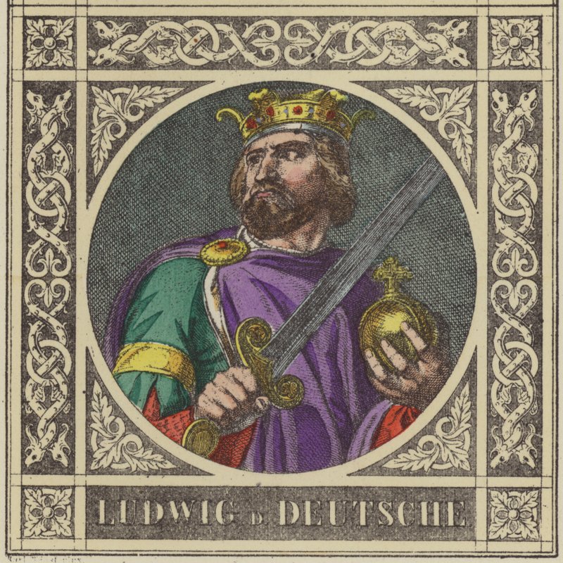 Ludwig D Deutsche، 840-876 (نقش ملون) بواسطة المدرسة الألمانية