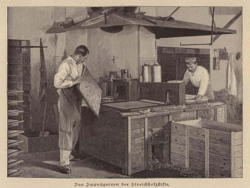 Manufacturing matches (engraving) بواسطة المدرسة الألمانية