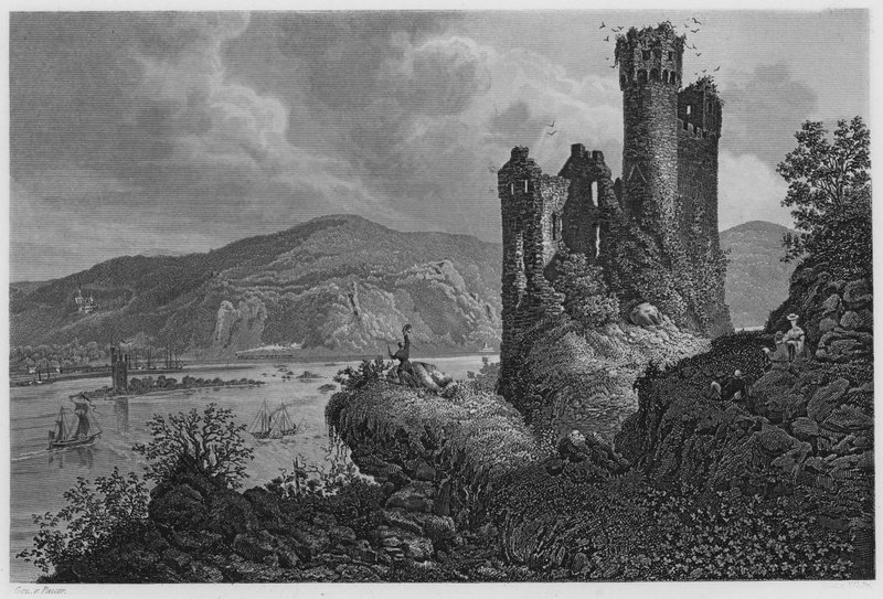 Mausethurm و Ehrenfels (نقش) بواسطة المدرسة الألمانية