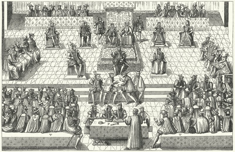 Meeting of the French Estates General at Orleans, January 1561 (engraving) بواسطة المدرسة الألمانية