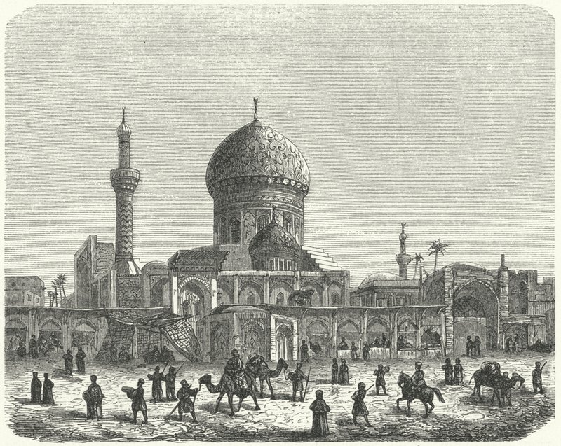 مسجد احمد خياجة وساحة السوق بغداد (نقش) بواسطة المدرسة الألمانية