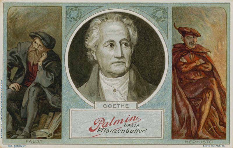 بطاقة Palmin التجارية بصورة Goethe بواسطة المدرسة الألمانية