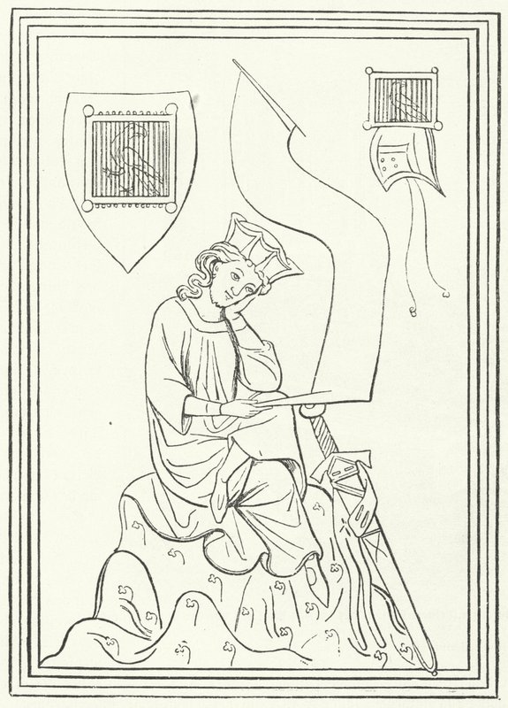 صورة للشاعر الغنائي الألماني الأوسط والثر فون دير فوجلويد من Codex Manesse (نقش) بواسطة المدرسة الألمانية