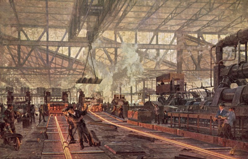 مطحنة السكك الحديدية ، Krupp Steelworks ، إيسن ، ألمانيا بواسطة المدرسة الألمانية