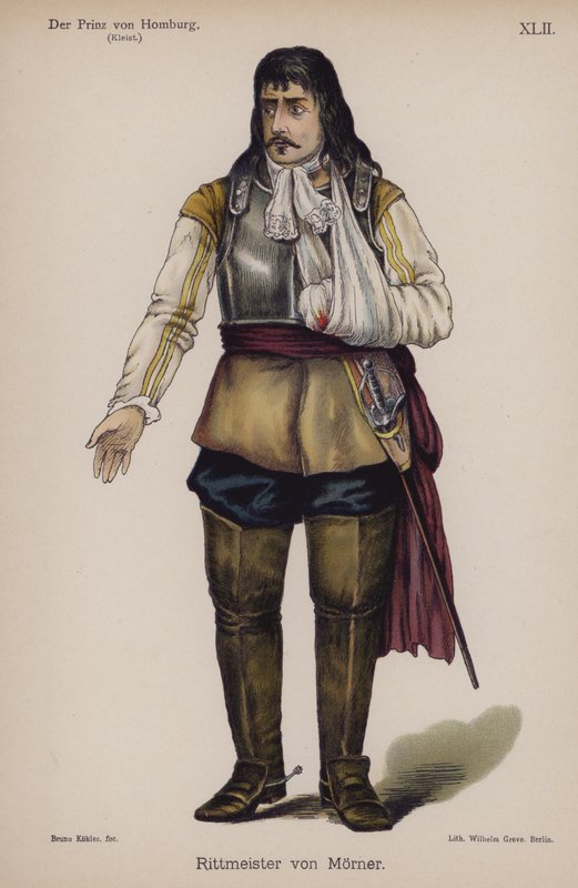 Rittmeister von Moerner ، من Der Prinz von Homburg (أمير Homburg) بواسطة Heinrich von Kleist (Color litho) بواسطة المدرسة الألمانية