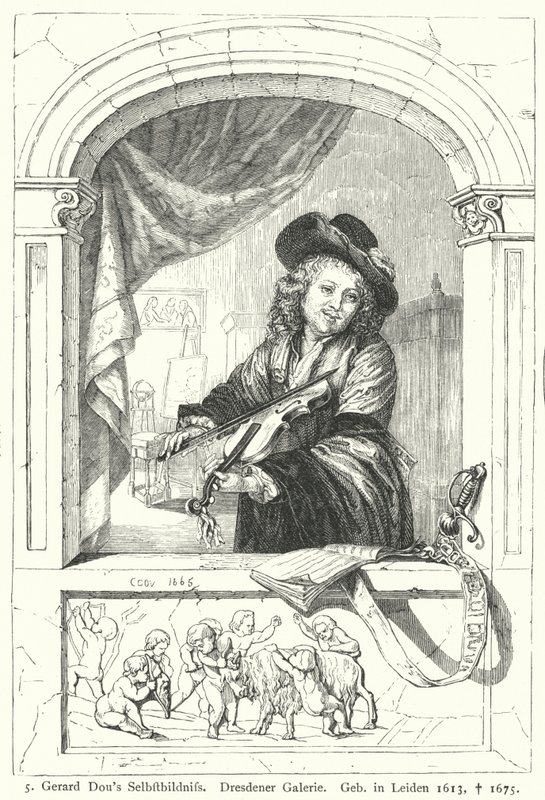 Self-portrait of the Dutch Golden Age painter Gerrit Dou بواسطة المدرسة الألمانية